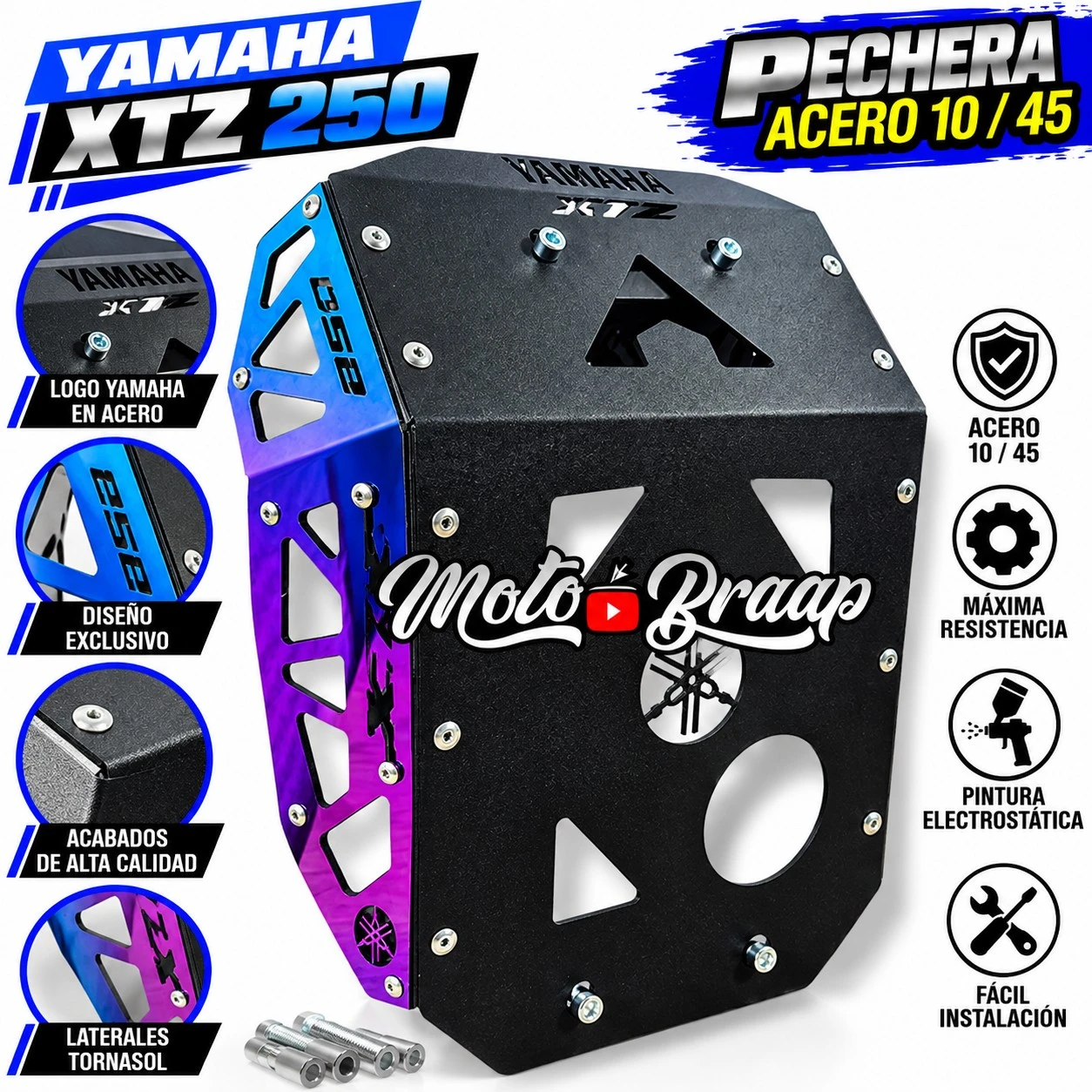 XTZ 250 PECHERA ACERO PRISMA 