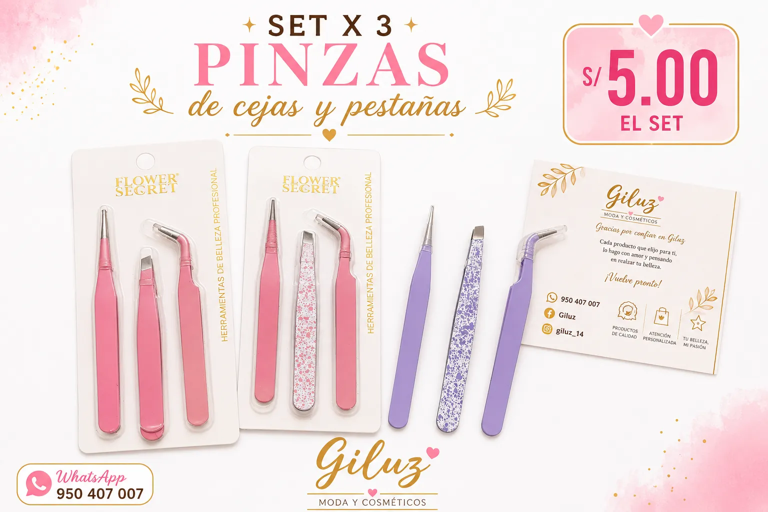 Pinzas de cejas y pestañas