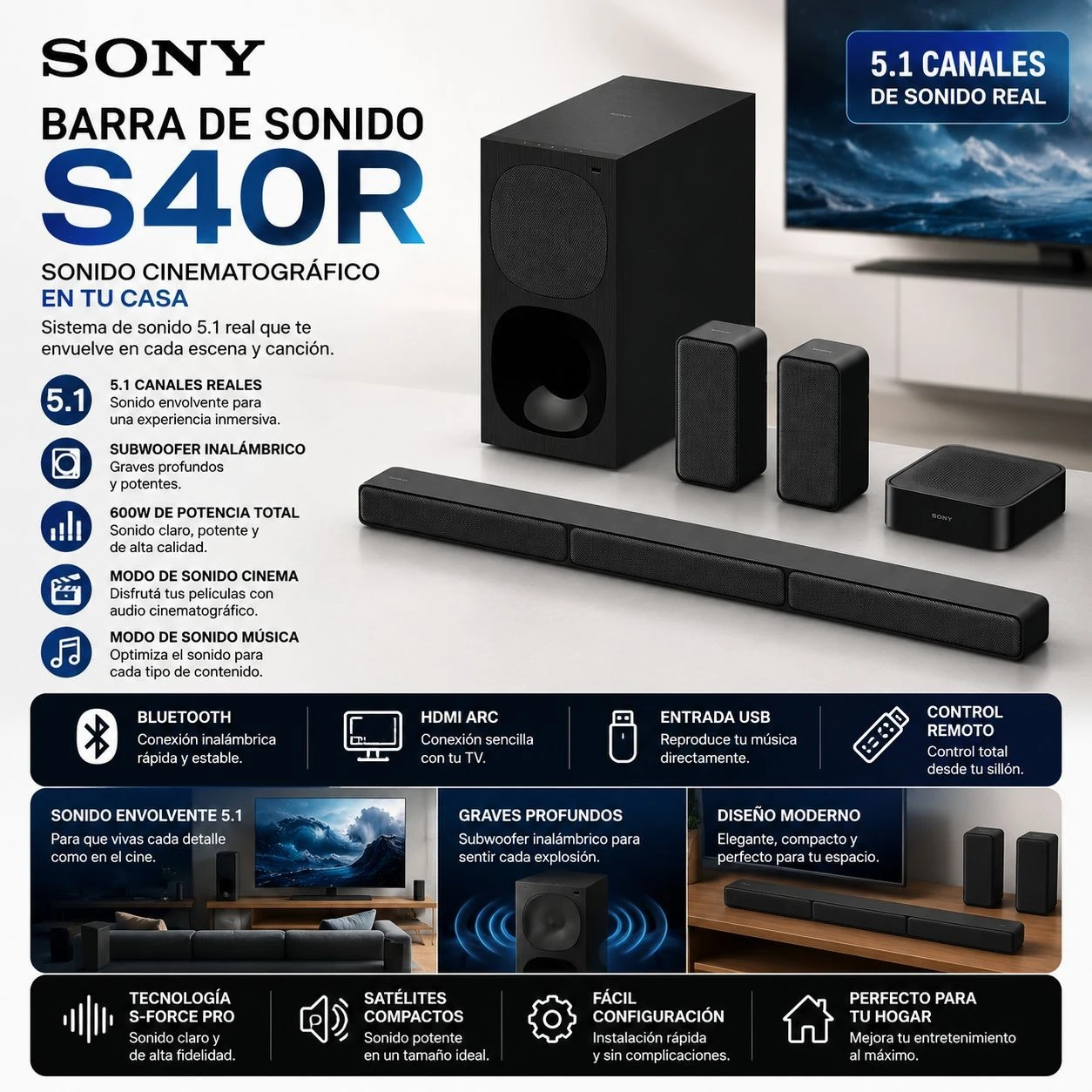 Barra de sonido Sony s40r