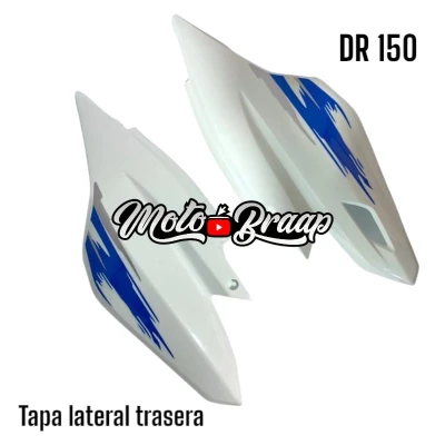 PL DR 150 Tapa lateral trasera blanca (par) calcomania azul IMTAL262 OKL
