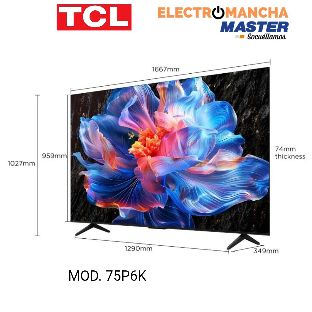 TELEVISION TCL 75P6K 75" PULGADAS 4K GOOGLE SMART TV 2