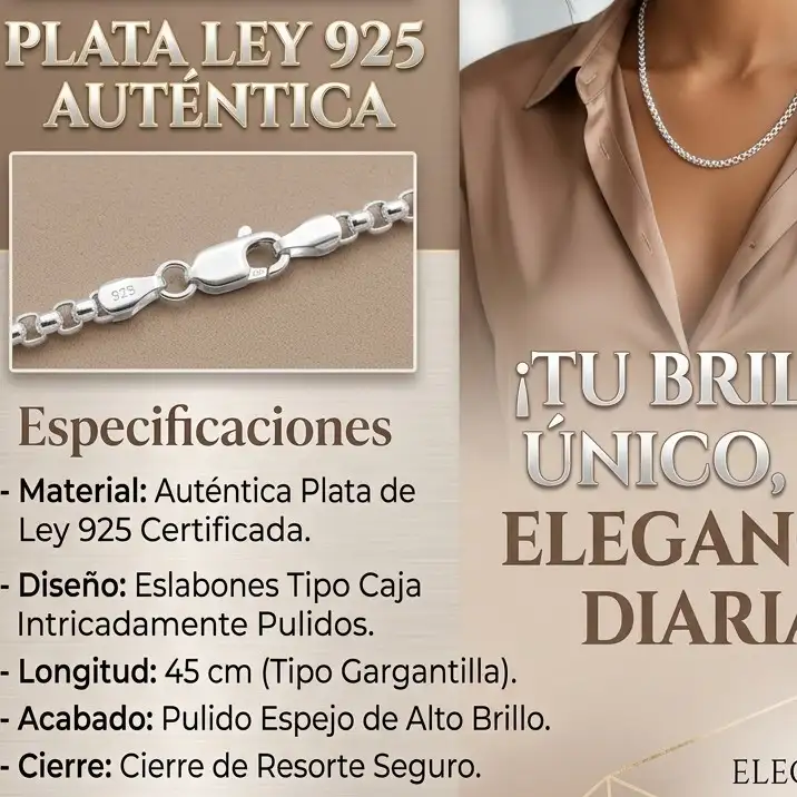 Collar de Cadena Figaro de Plata Esterlina 925 hombre y mujer  2