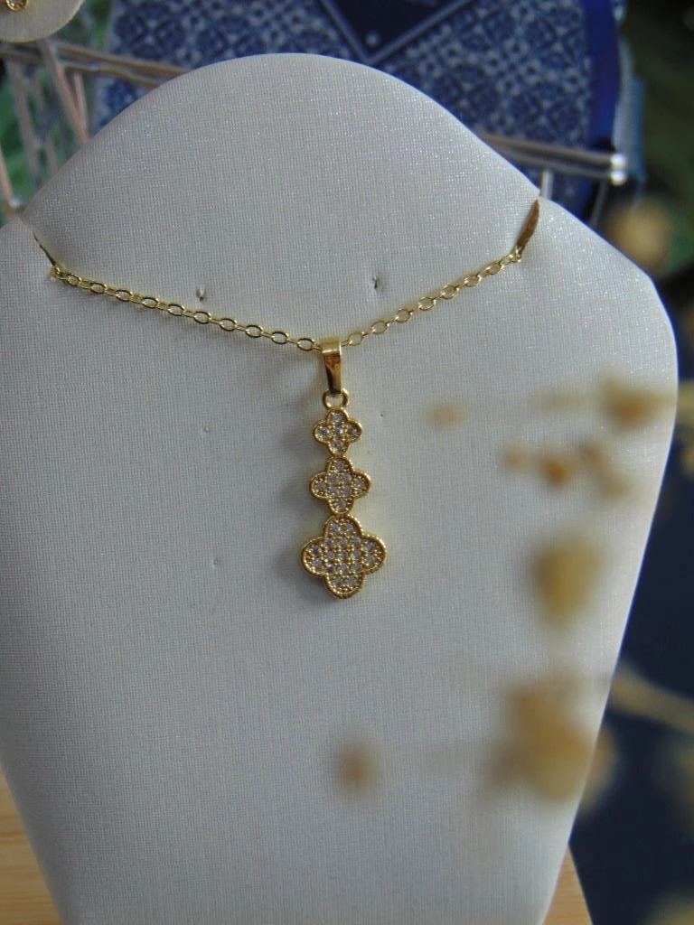 SET JUEGO RODIO DOR TREBOL + PULSERA *ANILLO 2