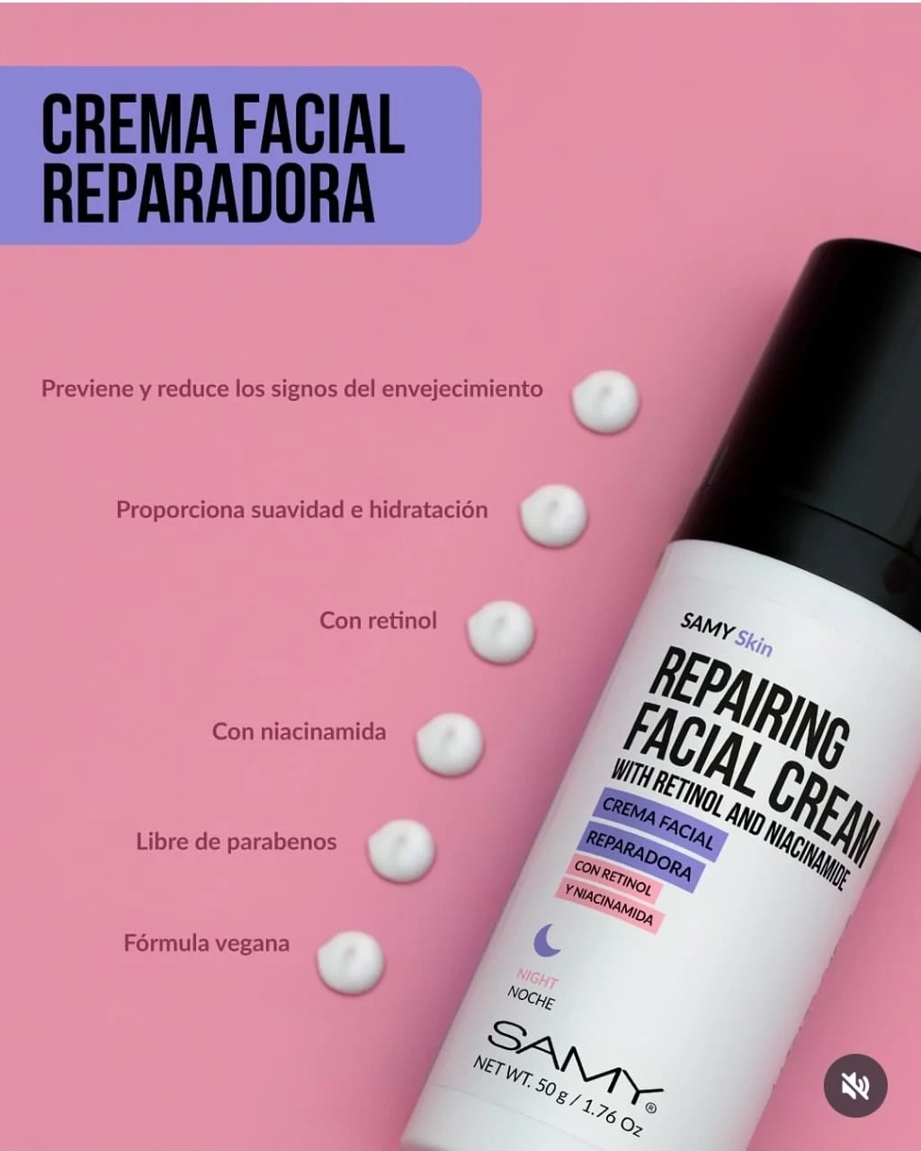 samy crema facial reparadora 50g