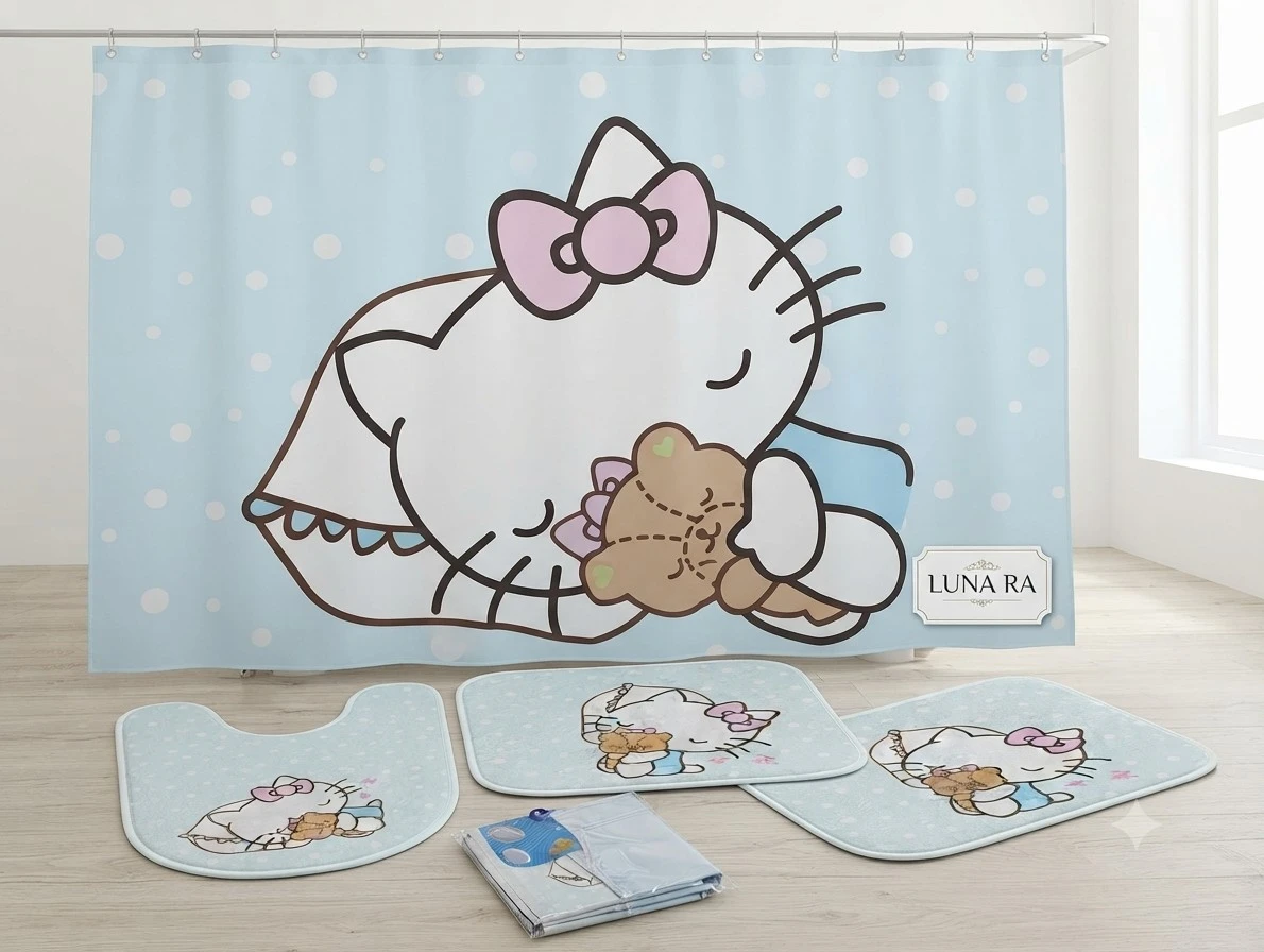 JUEGO DE BAÑO 🚽👙 DE HELLO KITTY  6