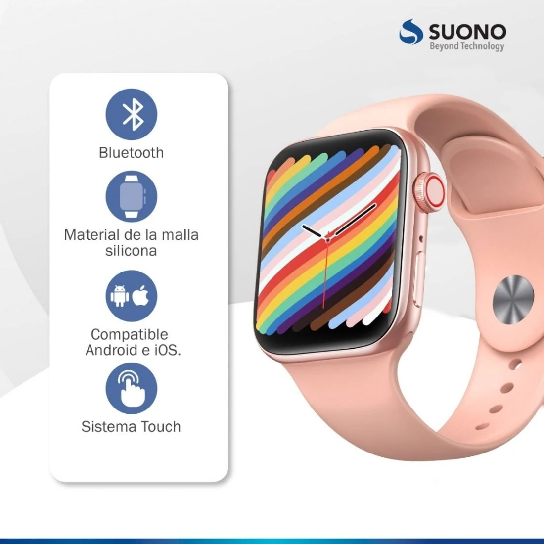 SMART WATCH SUONO SUO082 ROSA 2