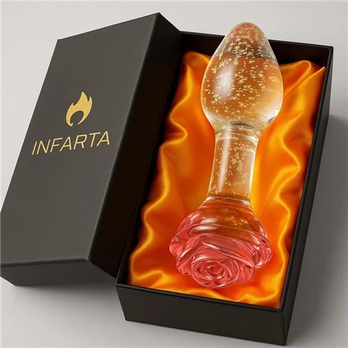 Glass Anal Plug Glow In The Dark Phantom Rose
