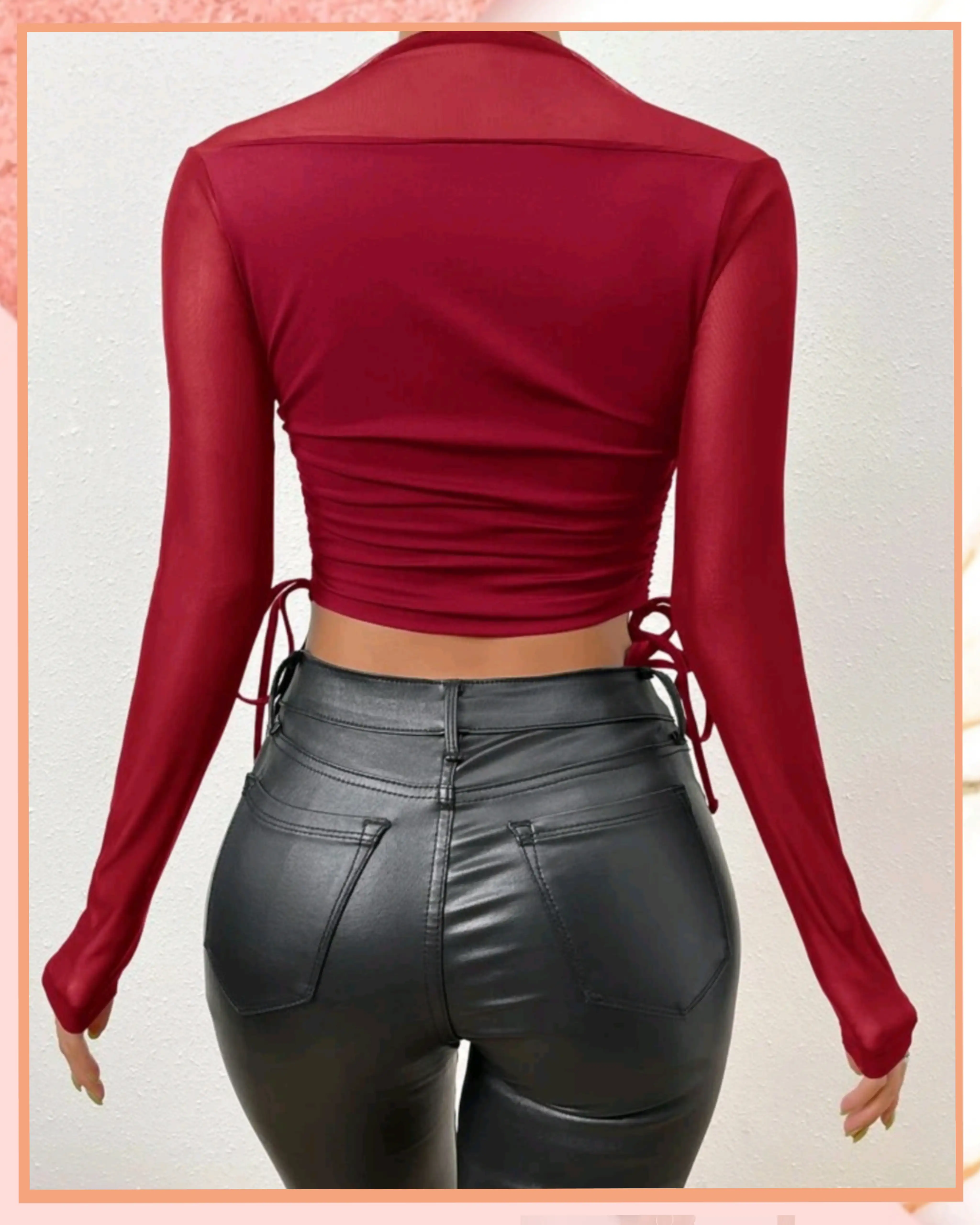 M - Top cuello cuadrado. Mangas de malla. 2