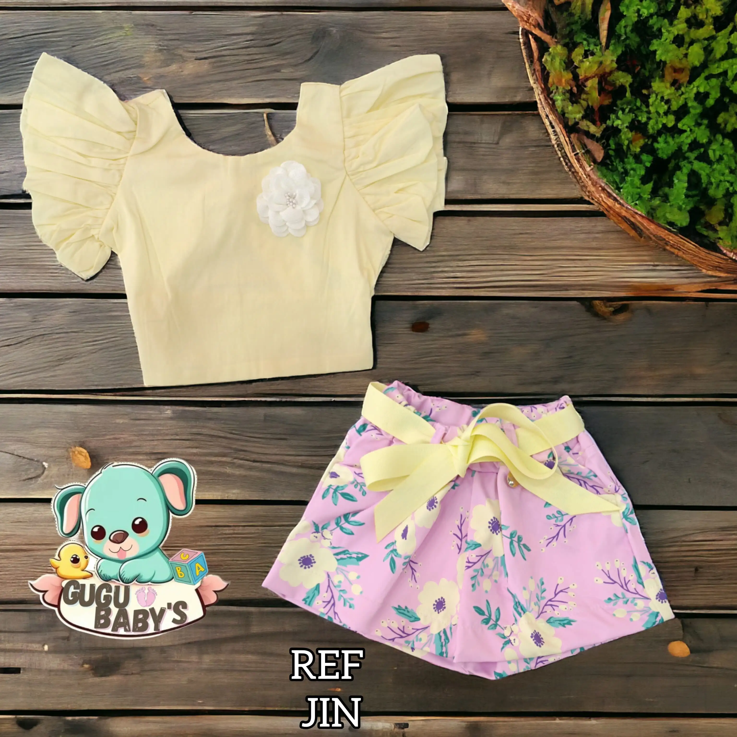 Conjunto shorts florecitas 2