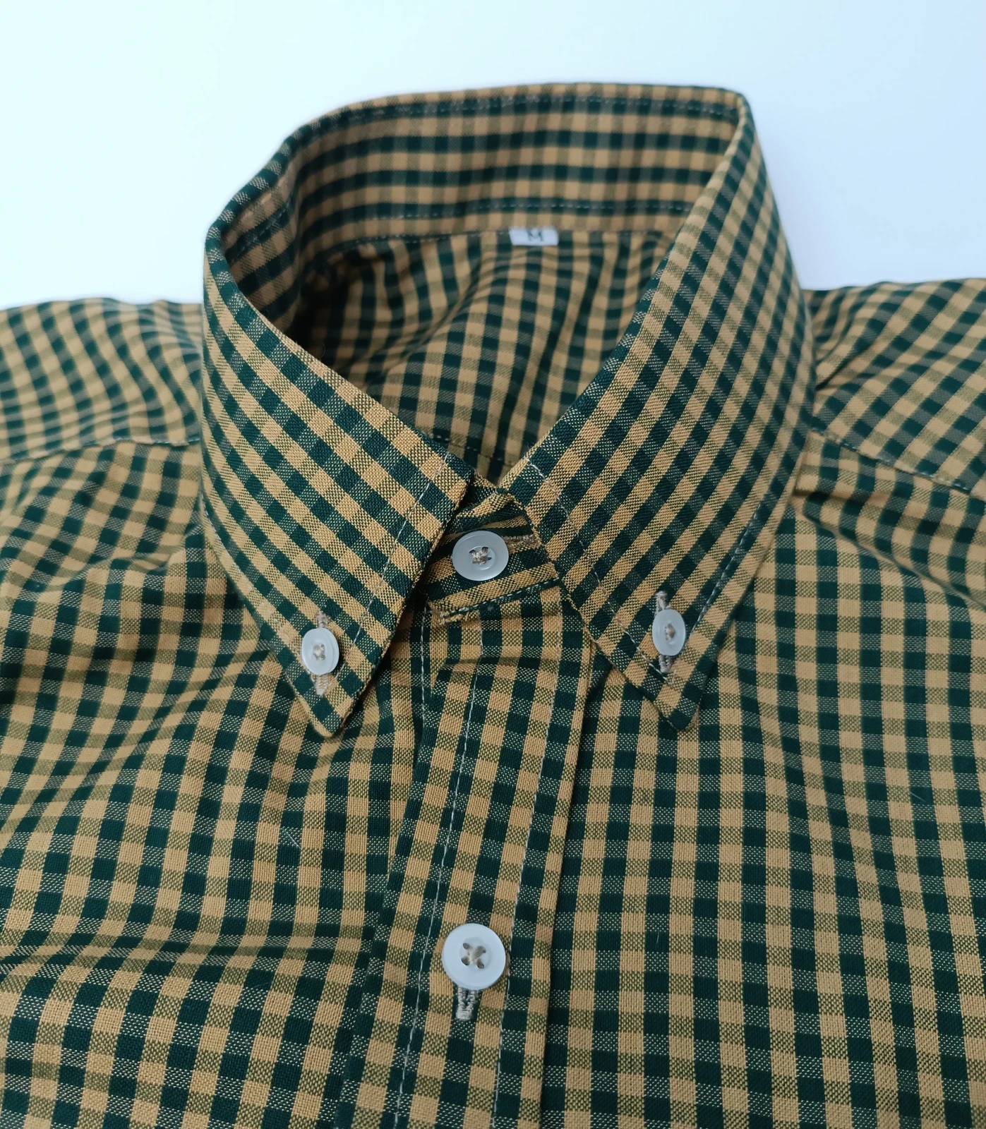 Camisa cuadros verde con amarillo pequeños 