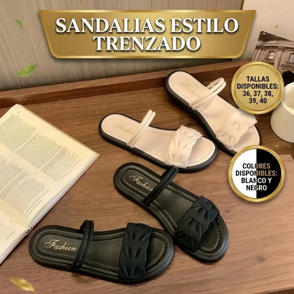 SANDALIAS SINTÉTICA ESTILO TRENZADO 