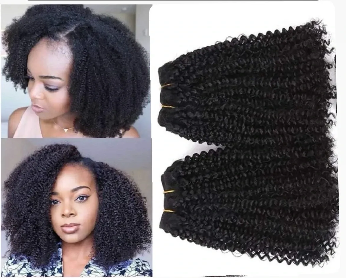 Extensiones de cabello 100% humano kinky Afro 14" 14” para cocer 