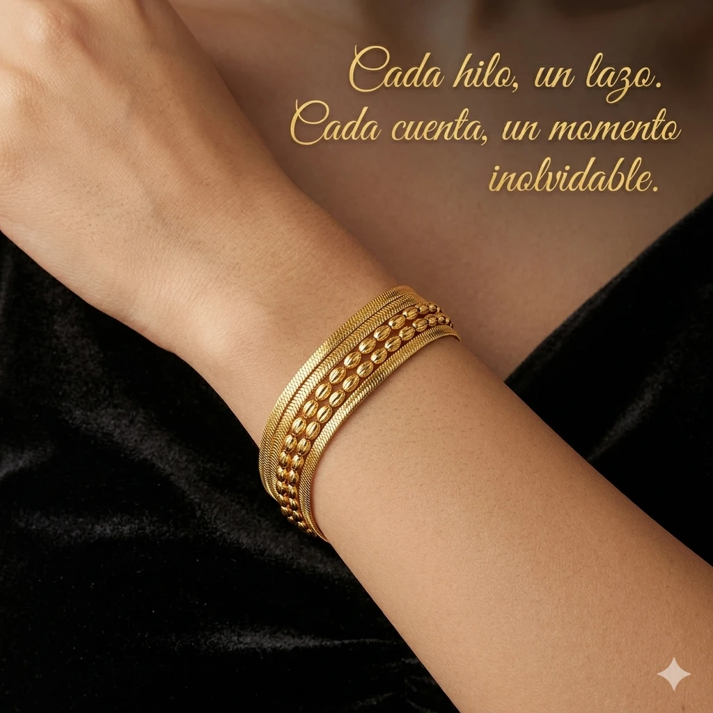 Pulsera de oro laminado LT9752  2