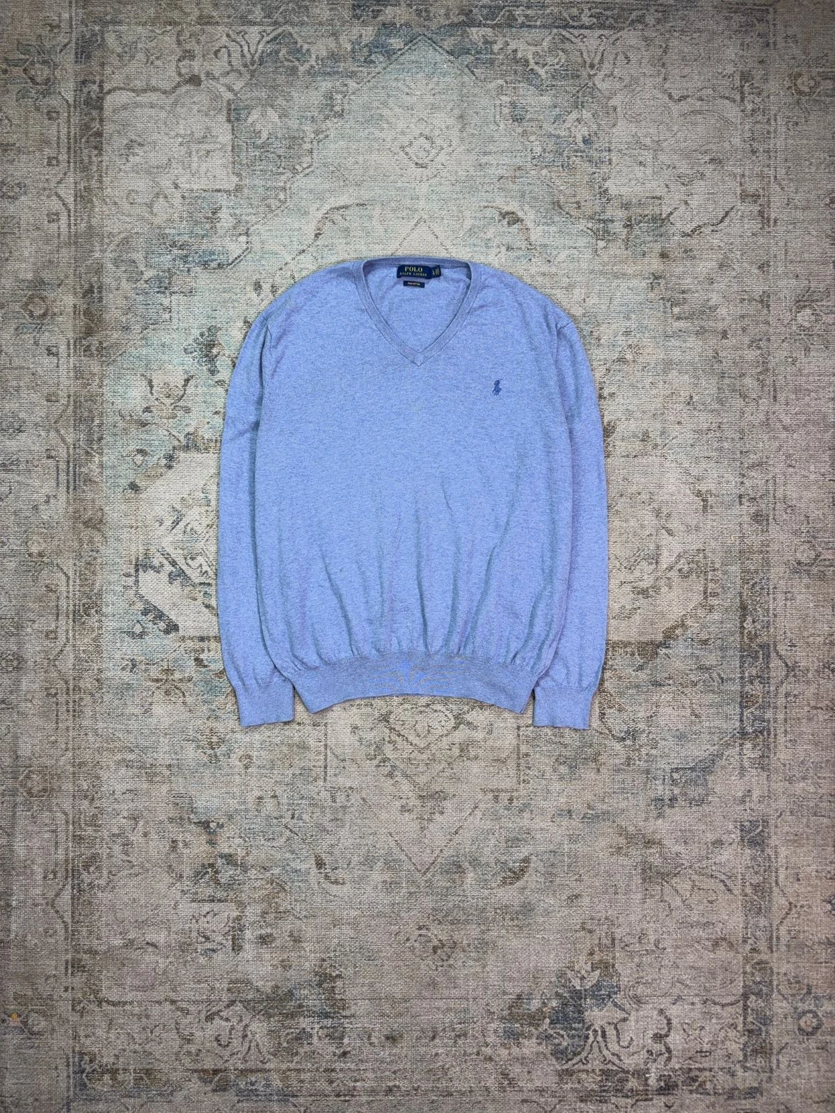 POLO RALPH LAUREN PIMA COTTON V-NECK SWEATER 2