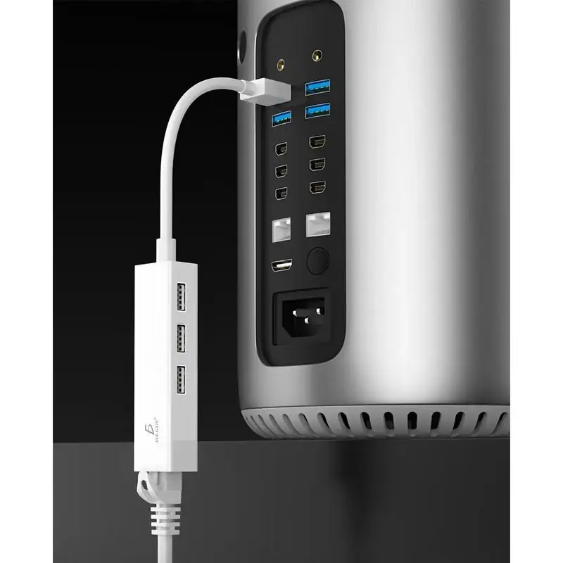 Hub 2.0 USB Rj45 Ethernet Compatible Mac Pc  4