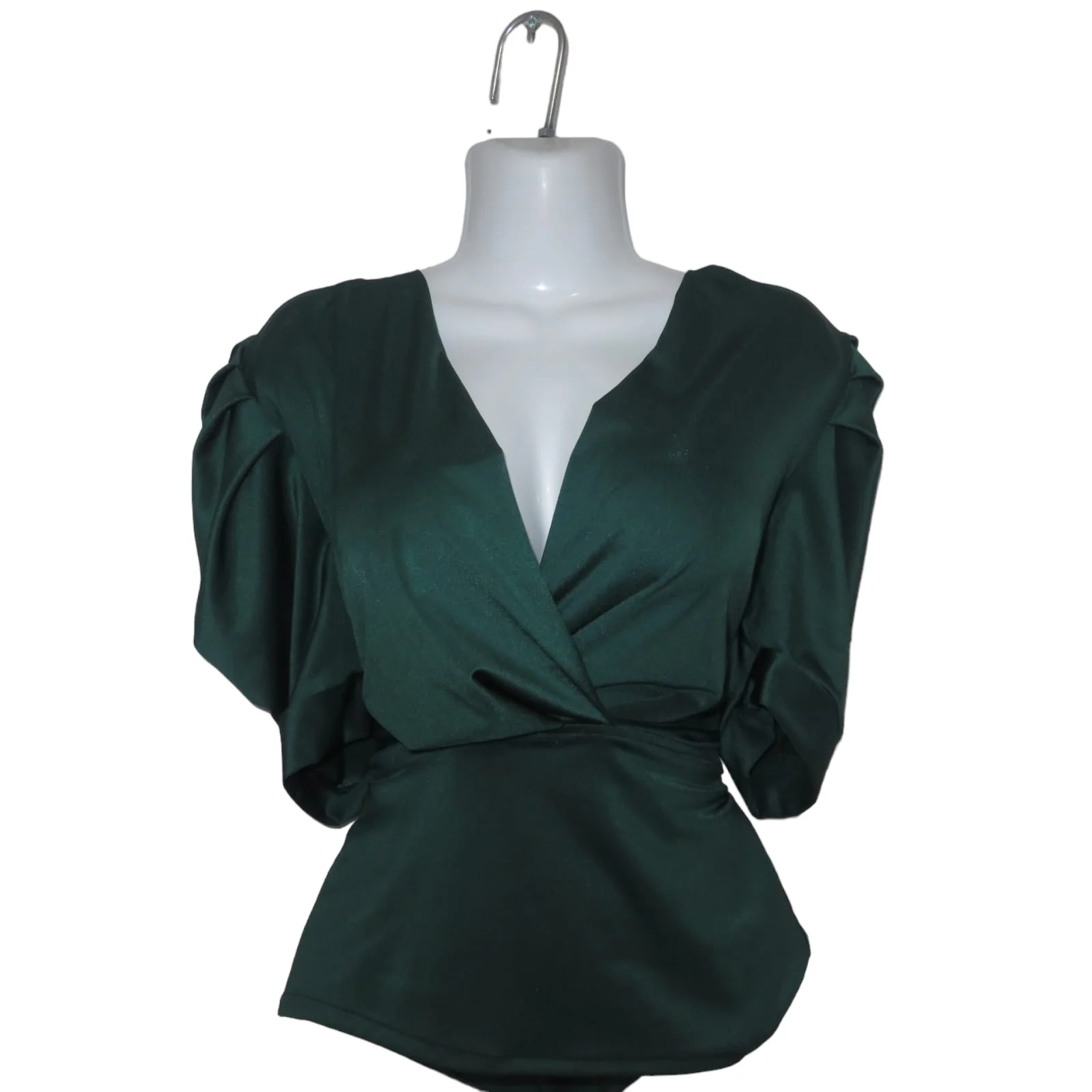 Blusa verde de satín