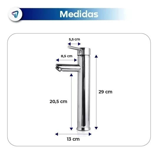 Canilla Grifería Monocomando Cromado Brillante Waggs 5