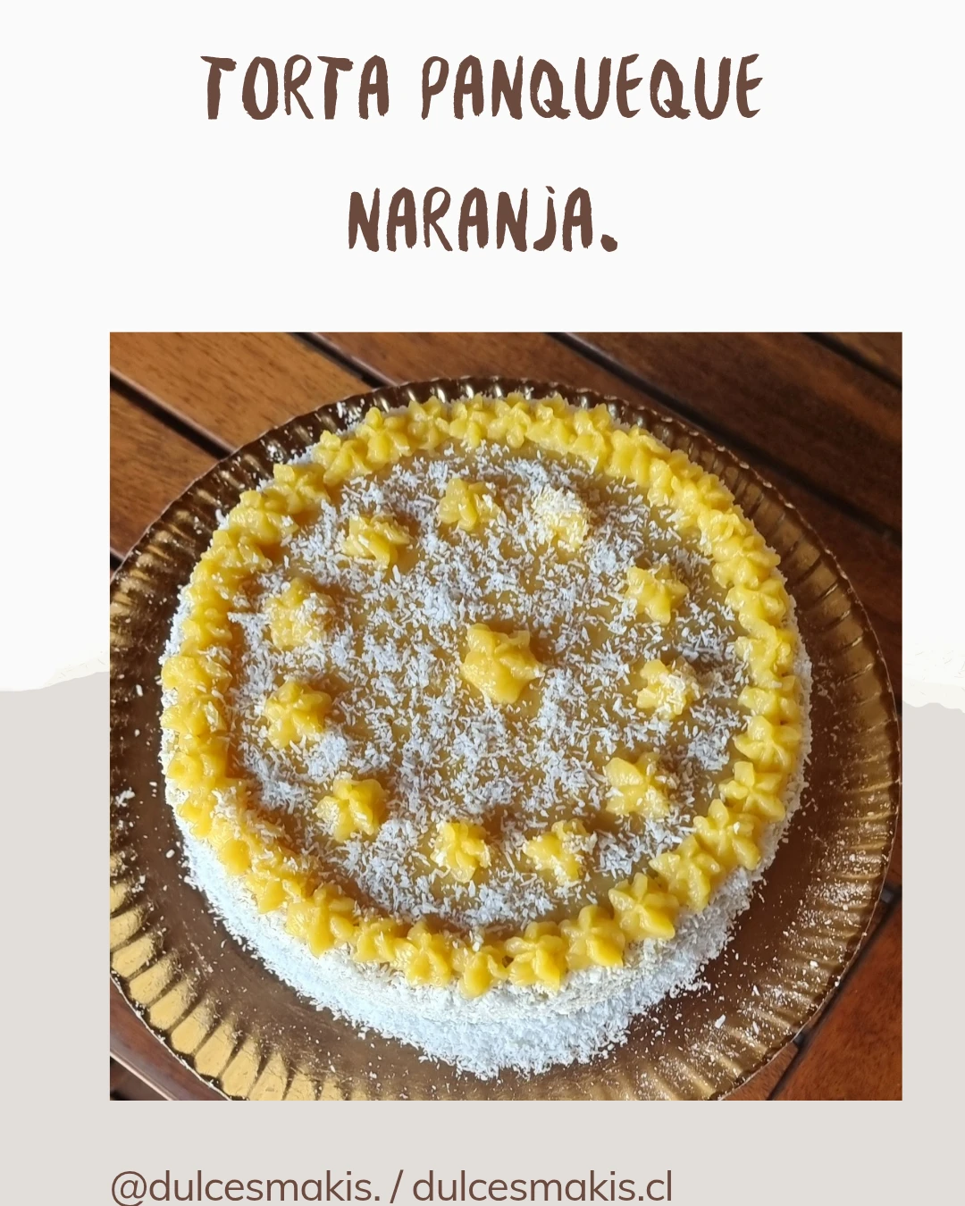 Torta Panqueque Naranja./40 Personas.