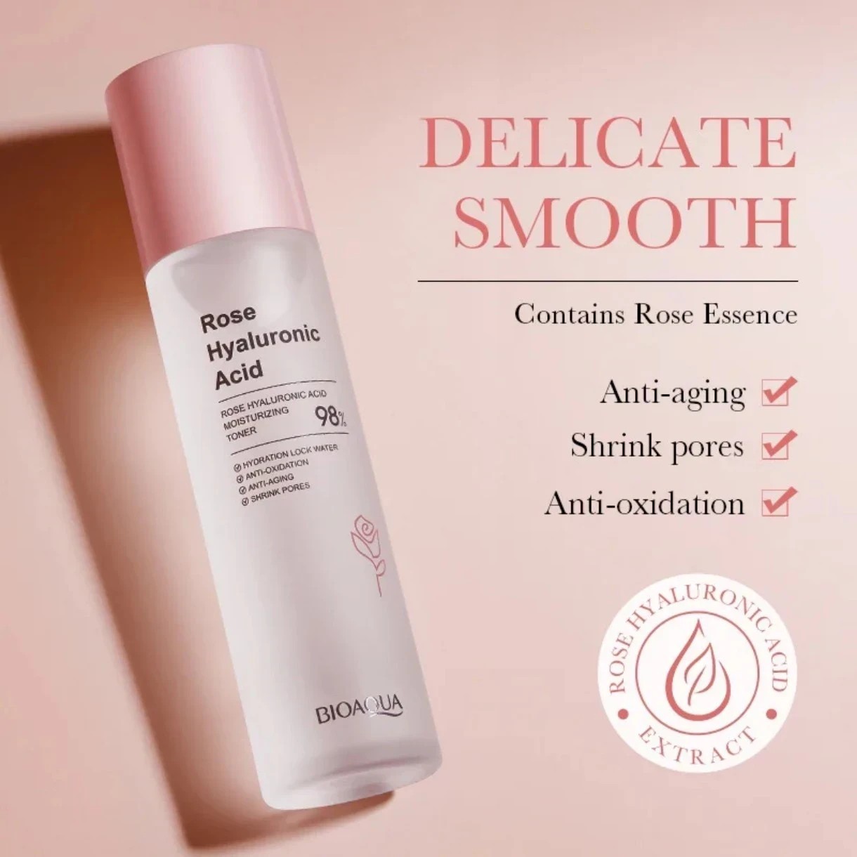🌹 Bioaqua Rose Hyaluronic Toner – Hidratación profunda y piel más suave desde el primer uso ☺️