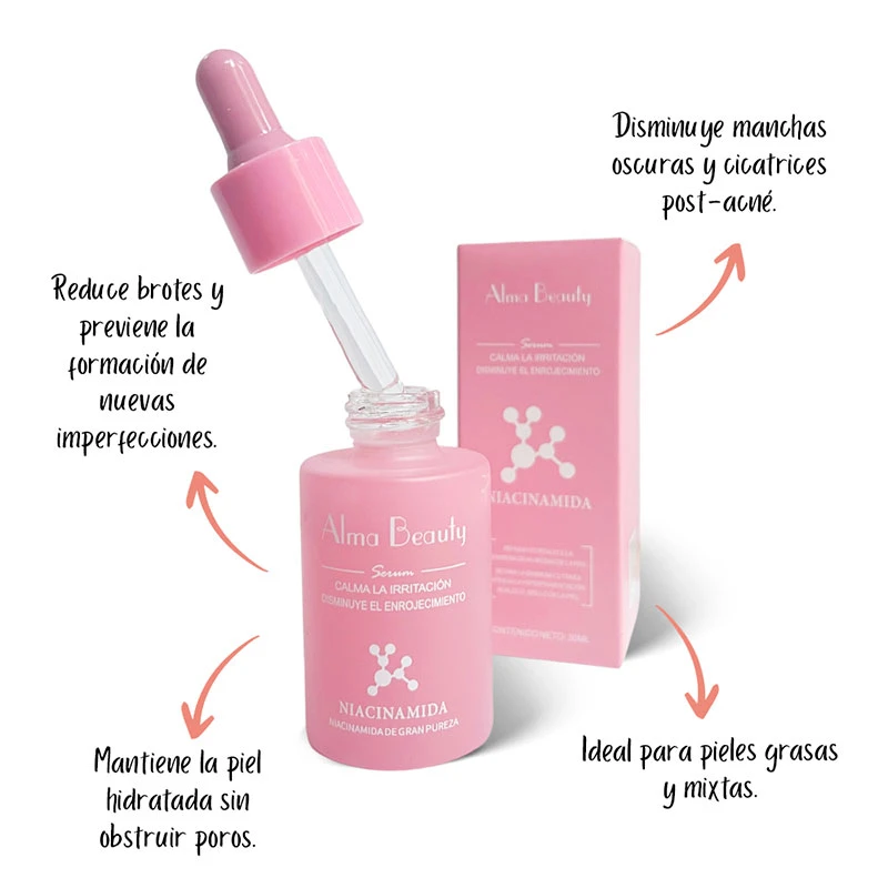 Serum con Niacinamida antimanchas antiacné Alma Beauty 2