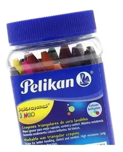 Crayolas pelikan con 28 colores jumbo bote  3