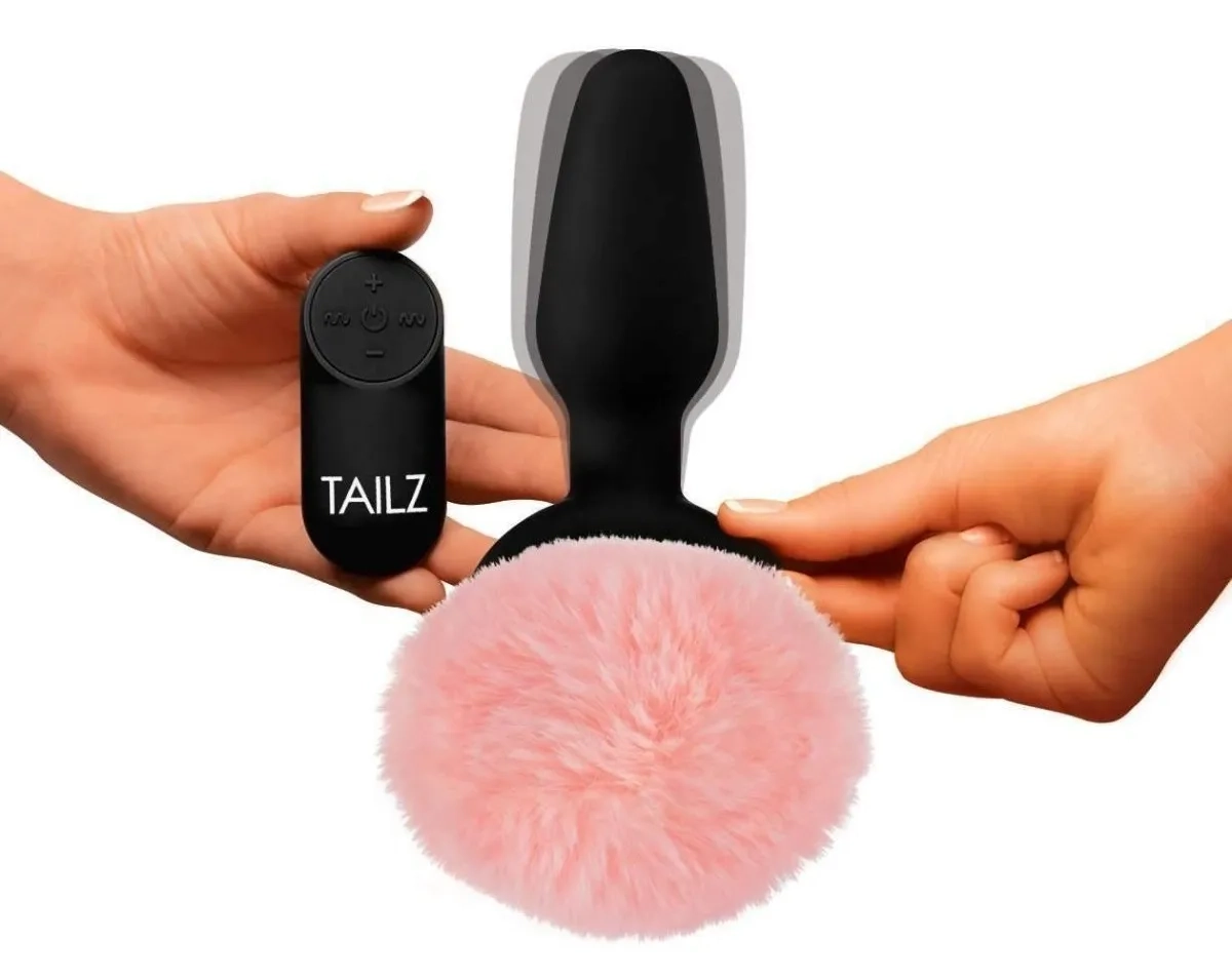 Pink Bunny Tail Anal Plug 2