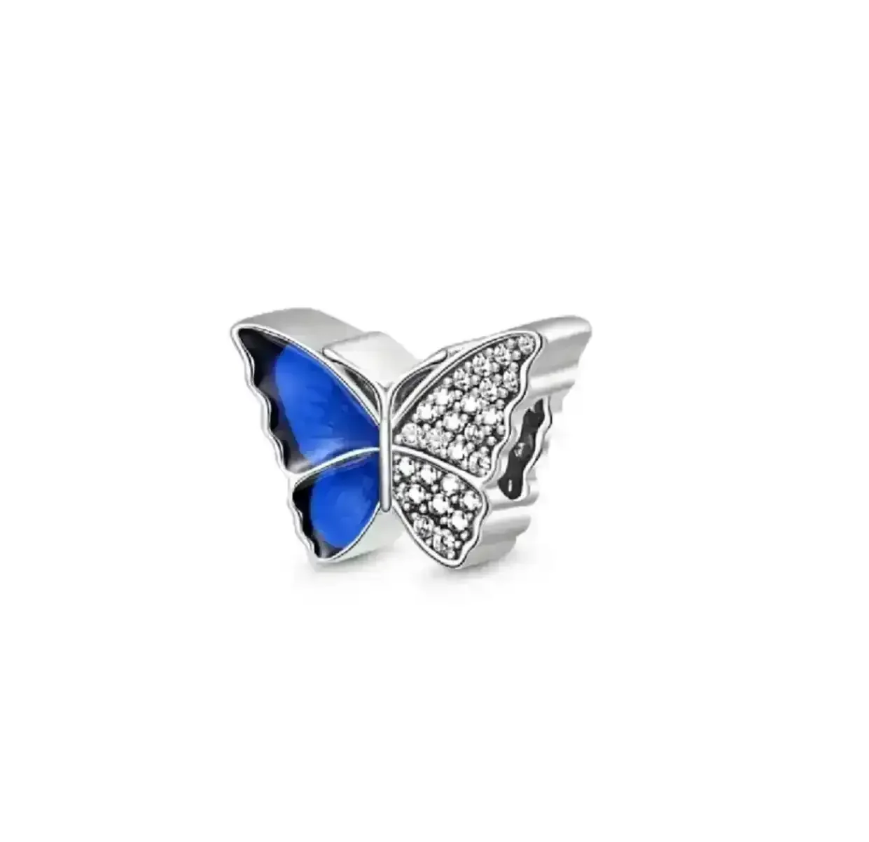 Charm Mariposa Ala Azul y Brillante 