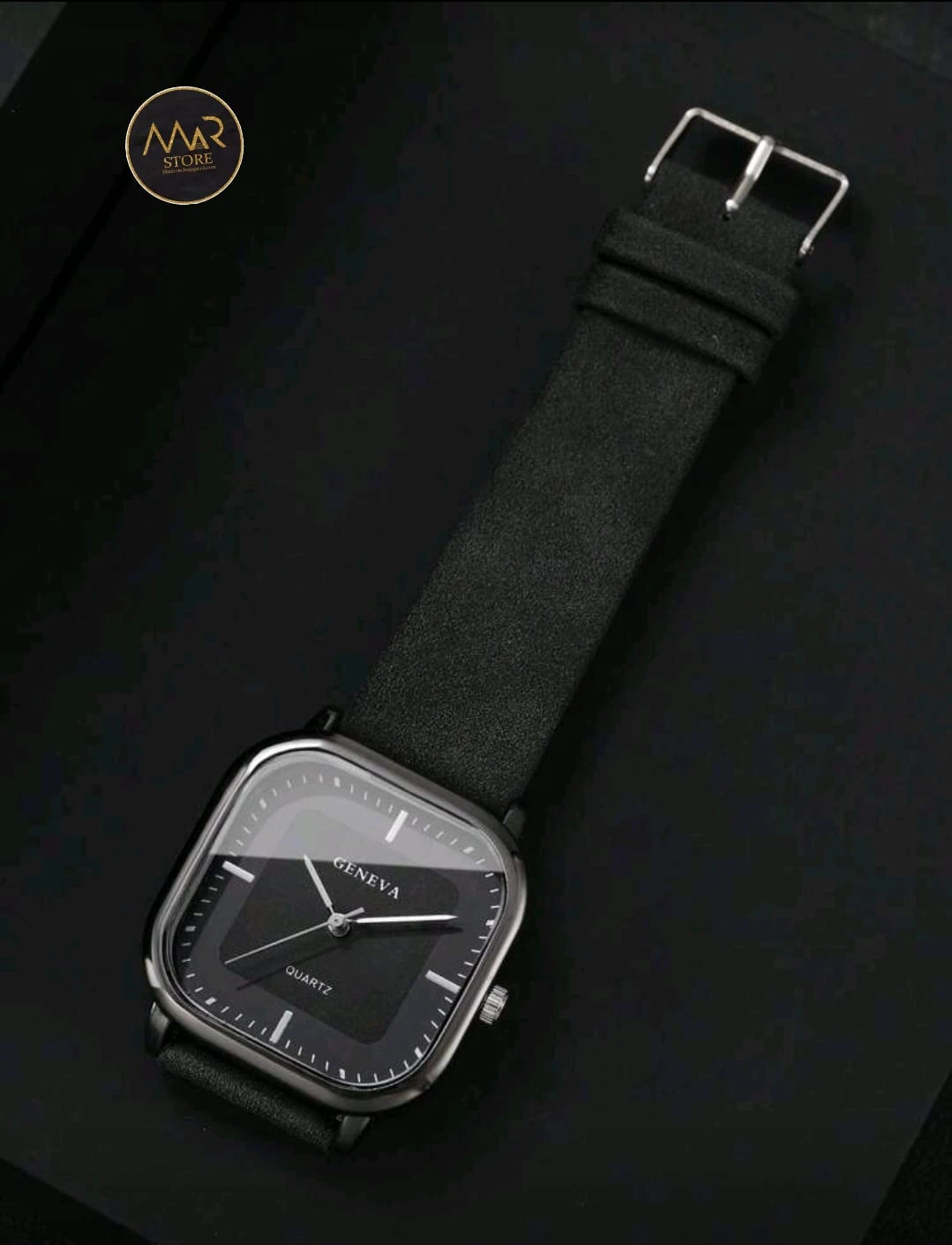 Reloj de hombre correa de cuero negro 