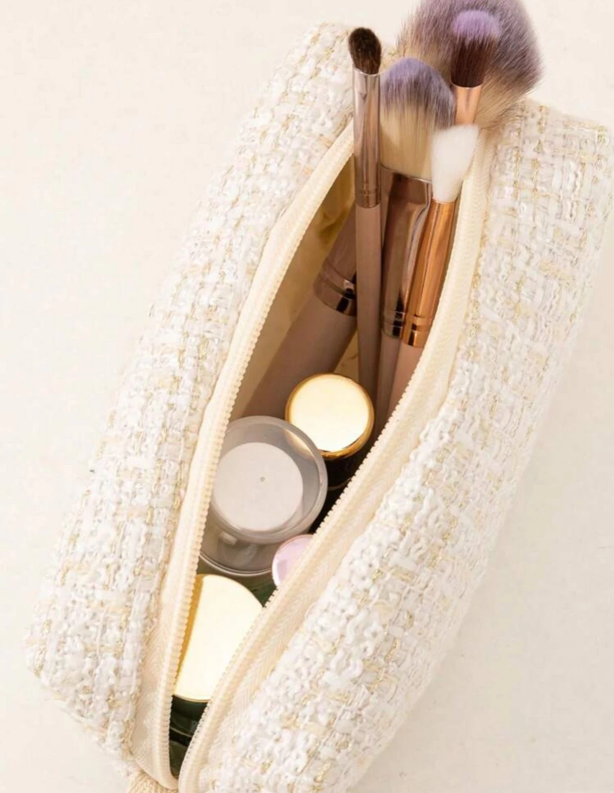 Cosmetiquera en Poliester Beis  3