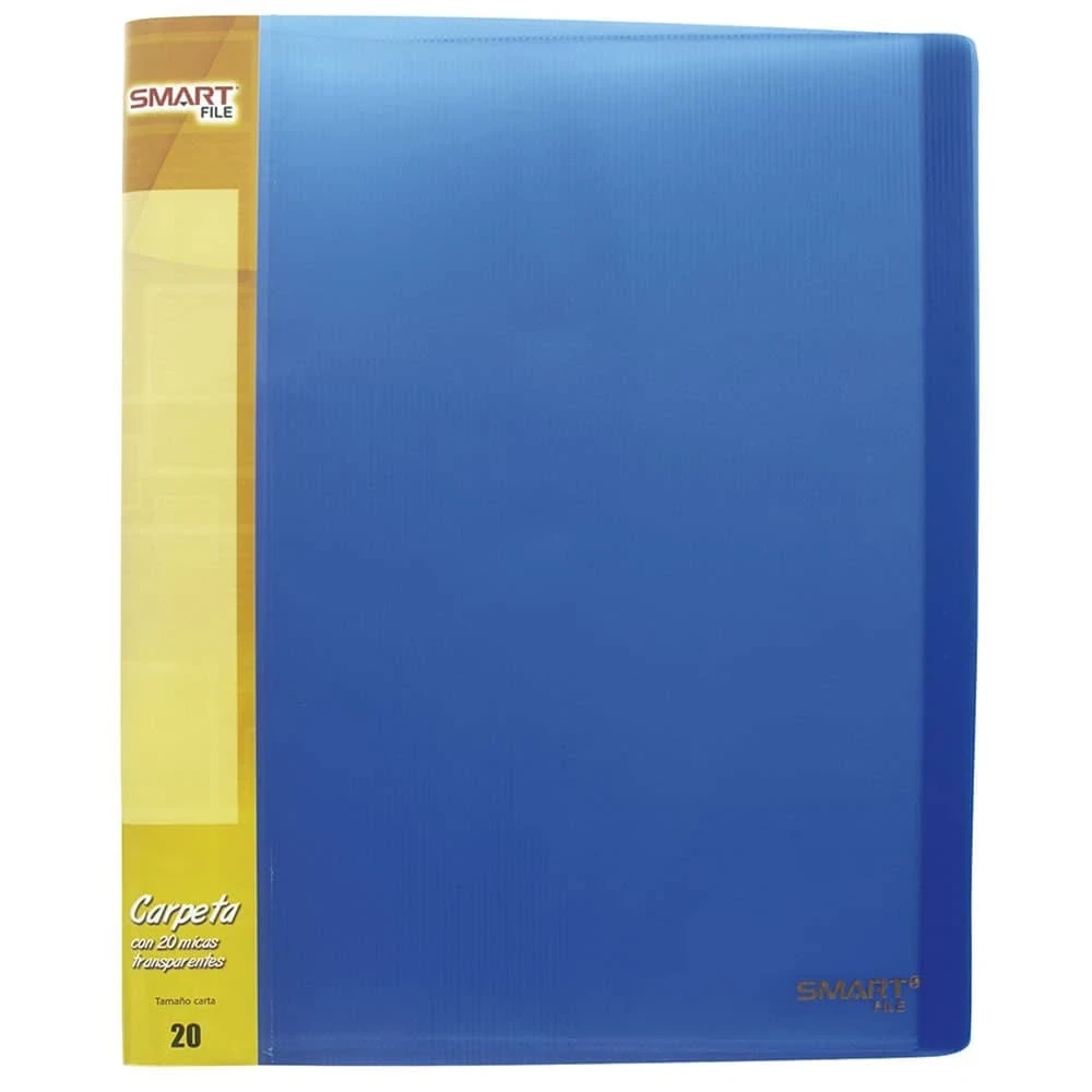 Carpeta azul , Plástico 20 micas t/carta