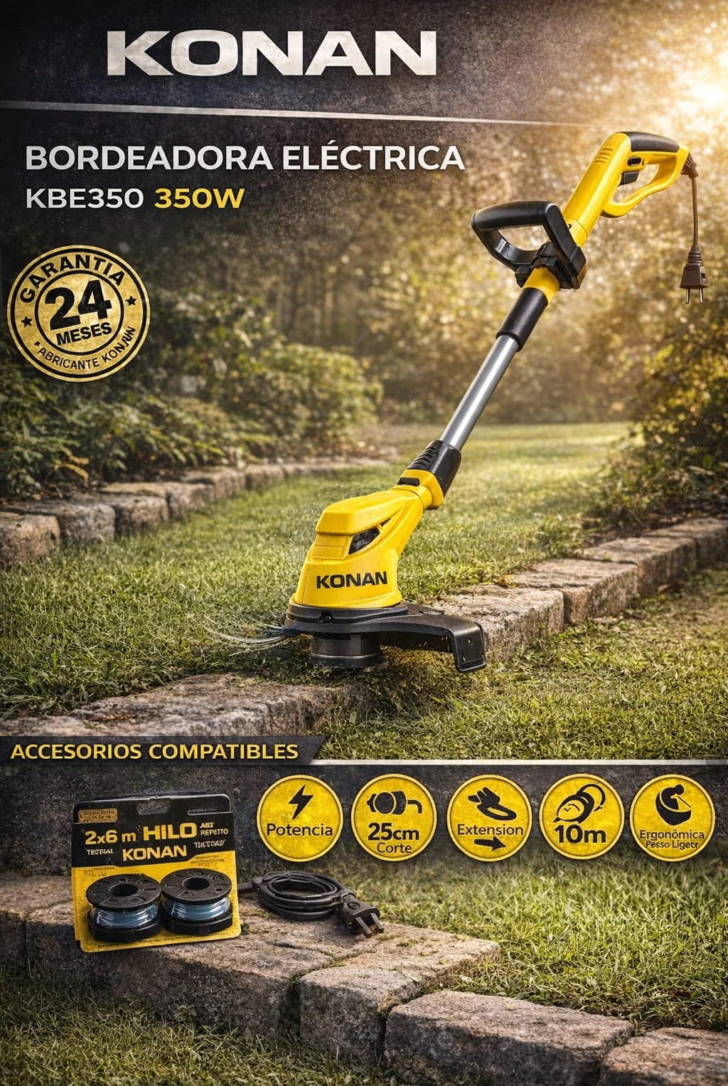 BORDEADORA ELÉCTRICA KONAN KBE350 350W 