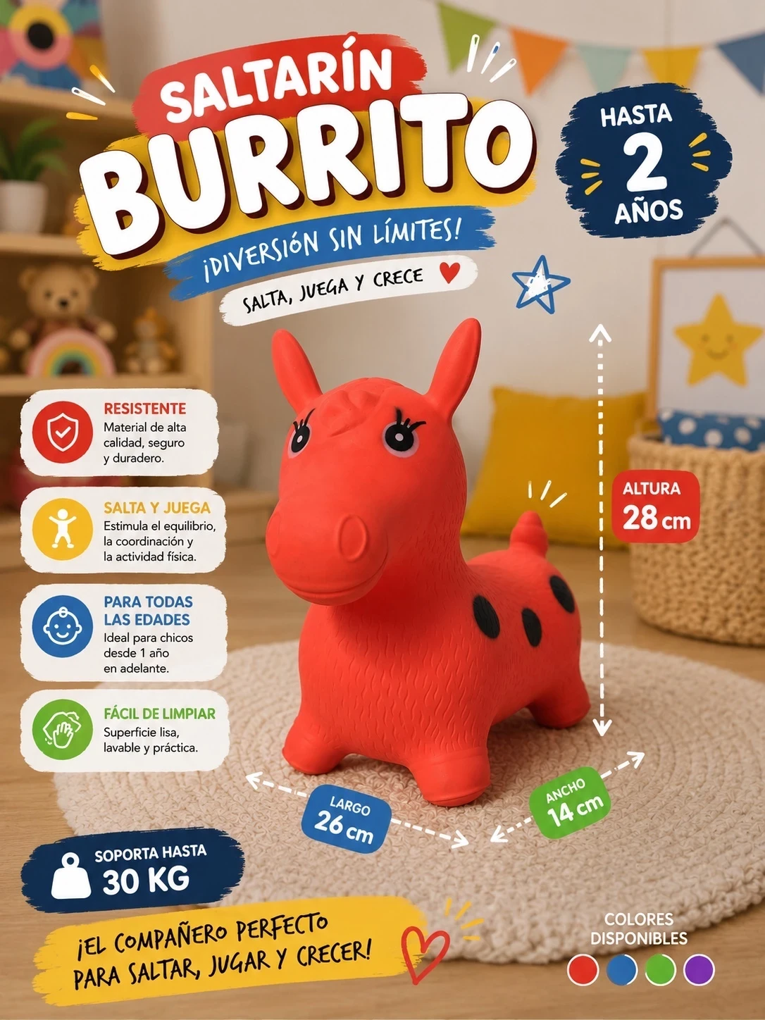JUGUETE SALTARÍN INFLABLE HASTA 2 AÑOS 