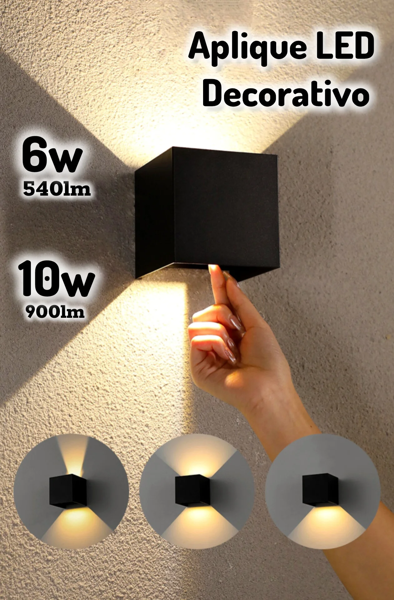 Aplique LED Tipo Cubo 6w y 10w