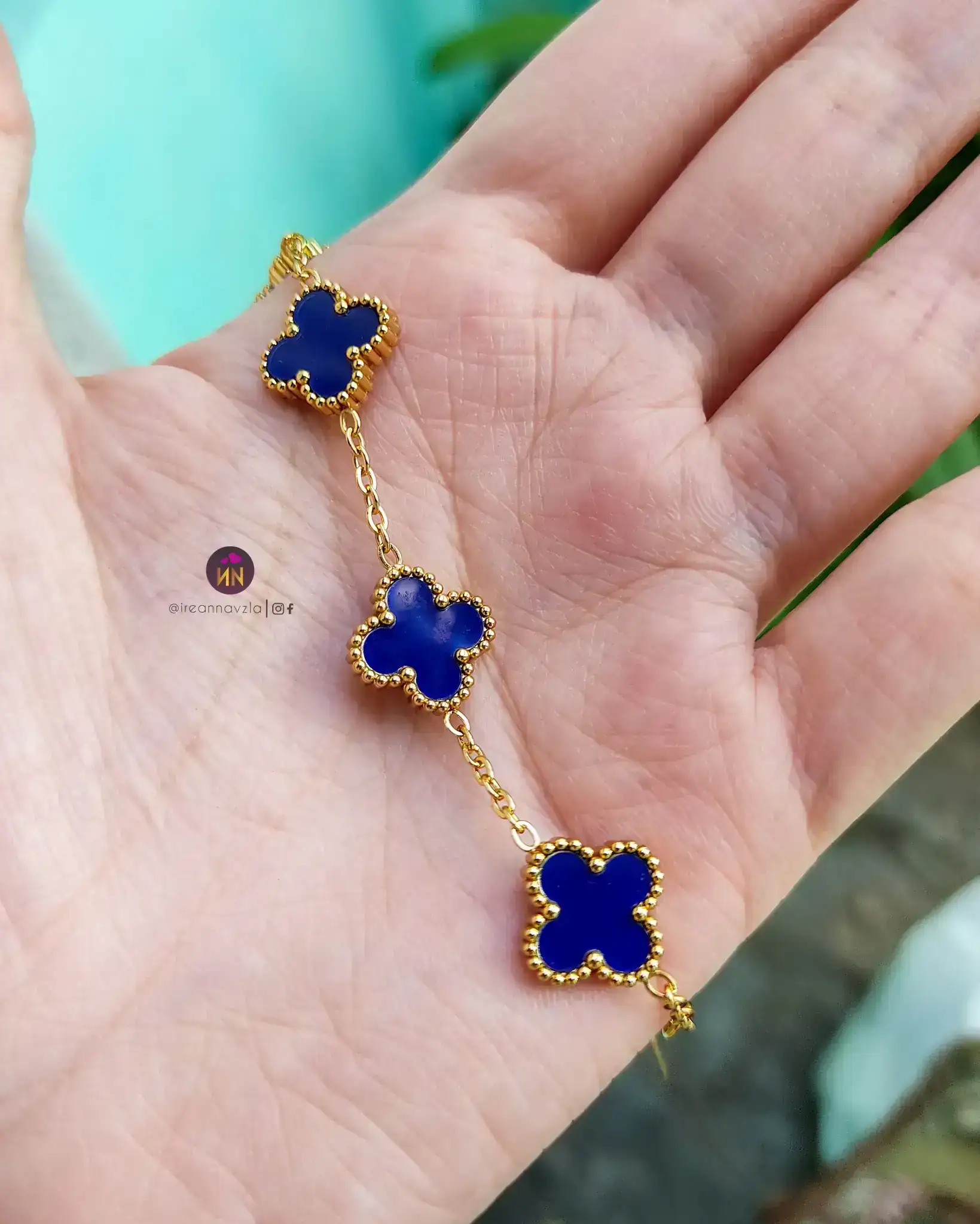Pulsera trébol VC azul marino 💙 2