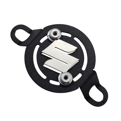 V STROM 250 SX GIXXER 150 GIXXER 250 Tapa filtro aceite acero negro logo 3d cromado ML