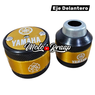 Yamaha Slider eje delantero plasti aluminio contra marcado Yamaha dorado (PAR)