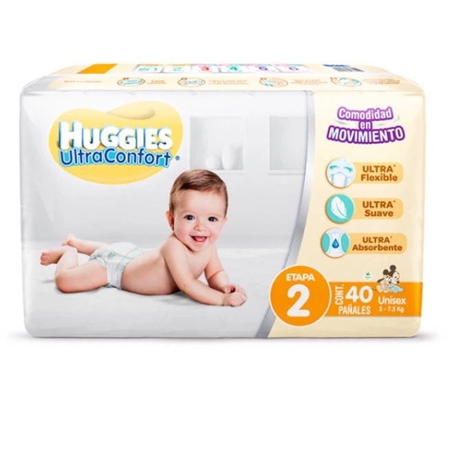 Pañal huggies ultra conford unisex etapa 2 