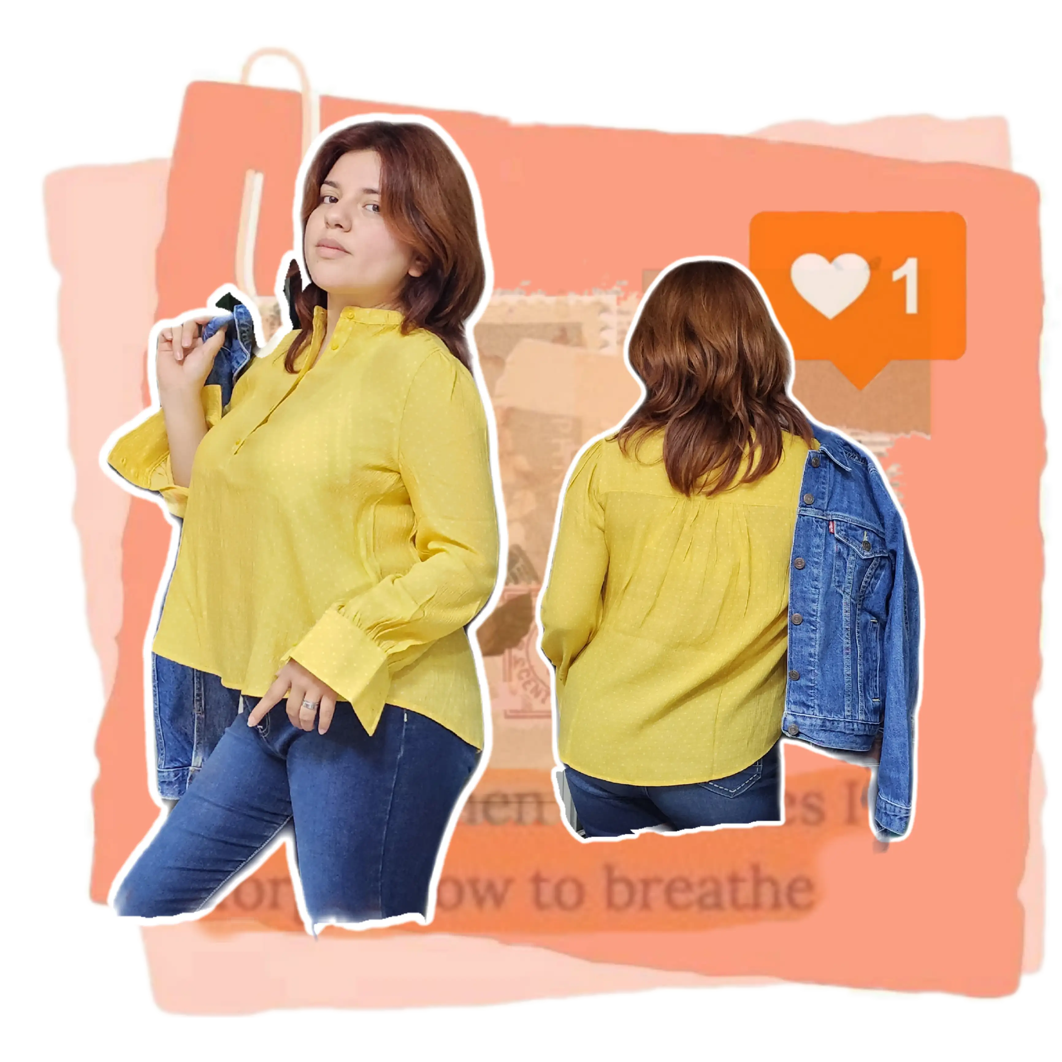 Blusa amarilla con puntos