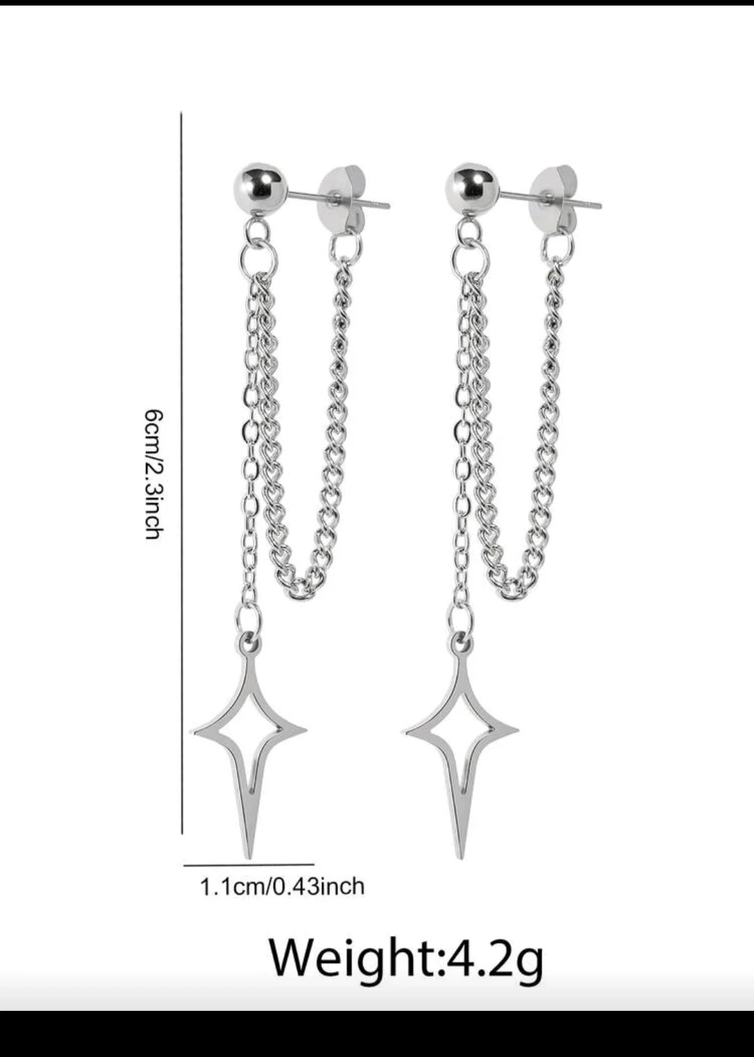 Pendientes colgantes diseño de estrella 💫 5
