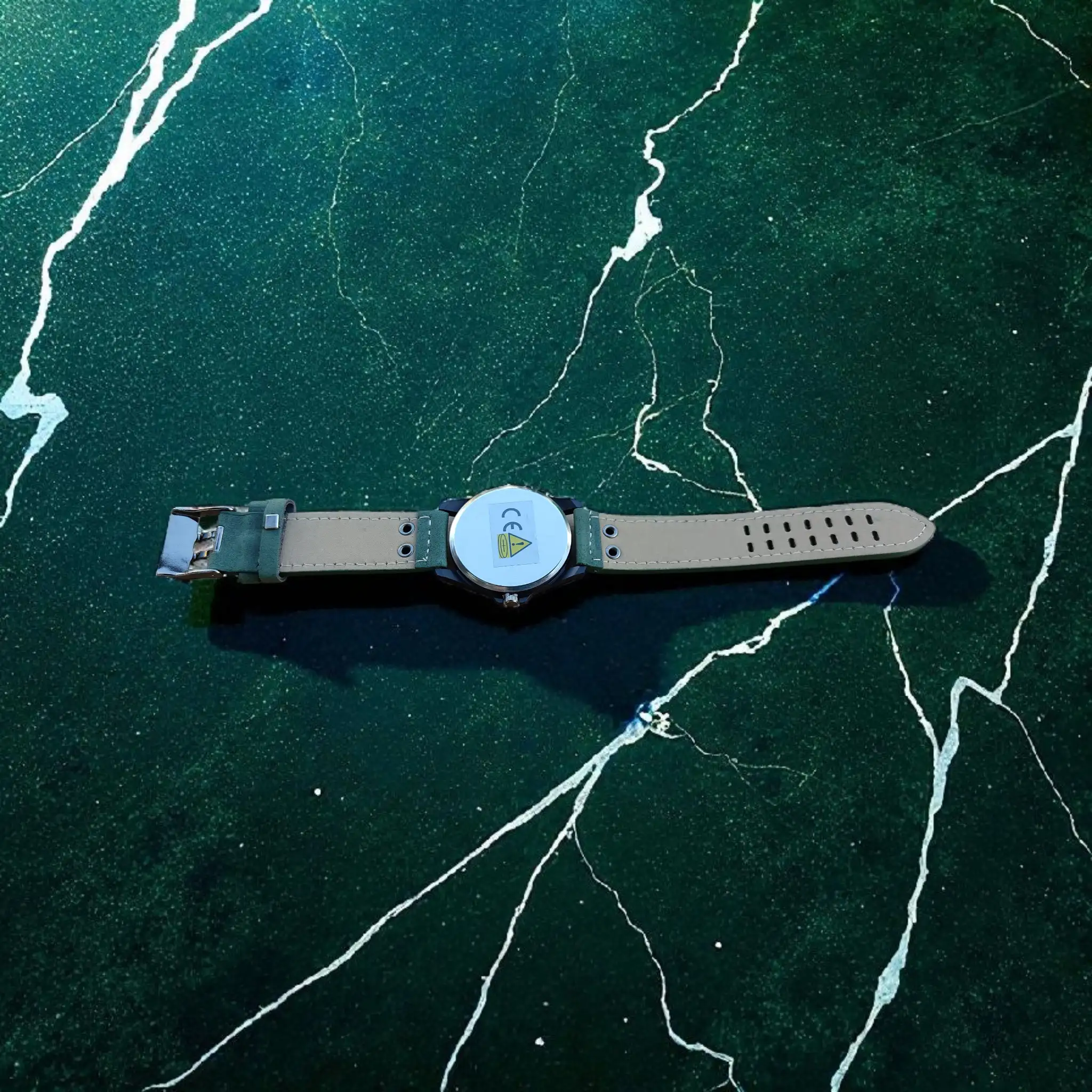 Reloj masculino, estilo casual con correa verde 3