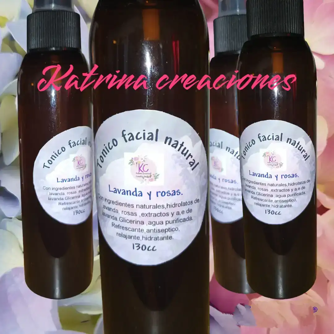 Tonico facial de lavanda y rosas