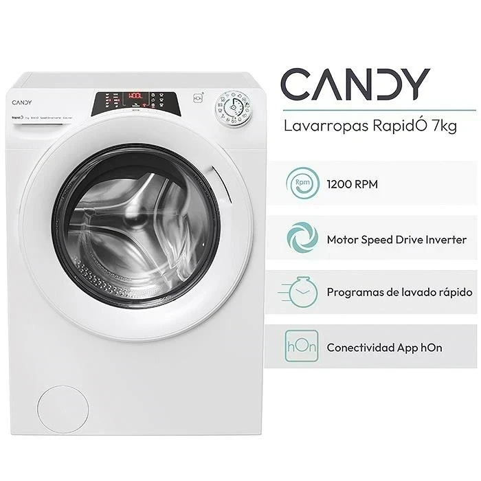 LAVARROPAS RAPIDO CANDY 7KG CARGA FRONTAL INVERTER