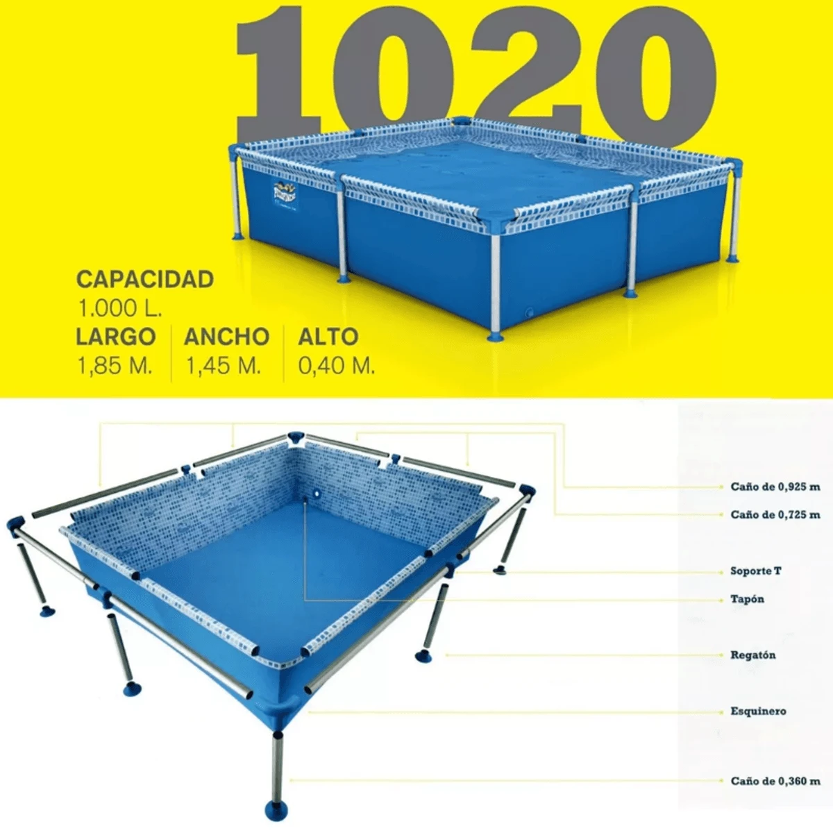 PILETA PELOPINCHO 1.000 lts ESTRUCTURAL 1020