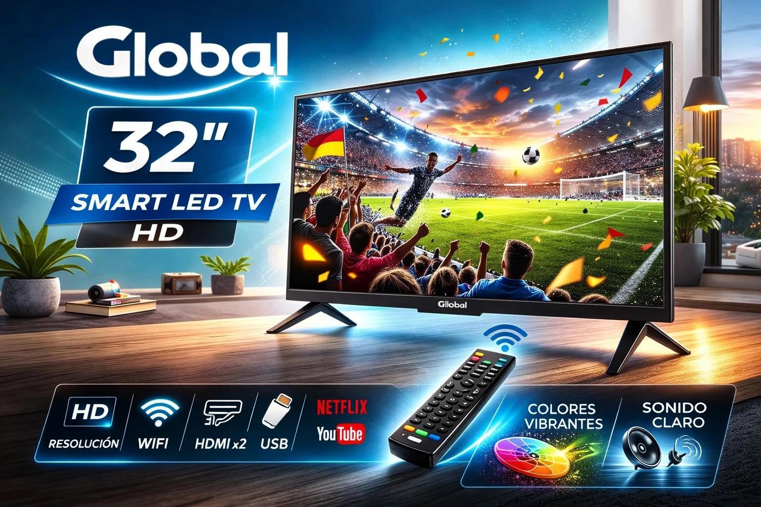 SMART TV GLOBAL 32" HD C/ANDROID TV