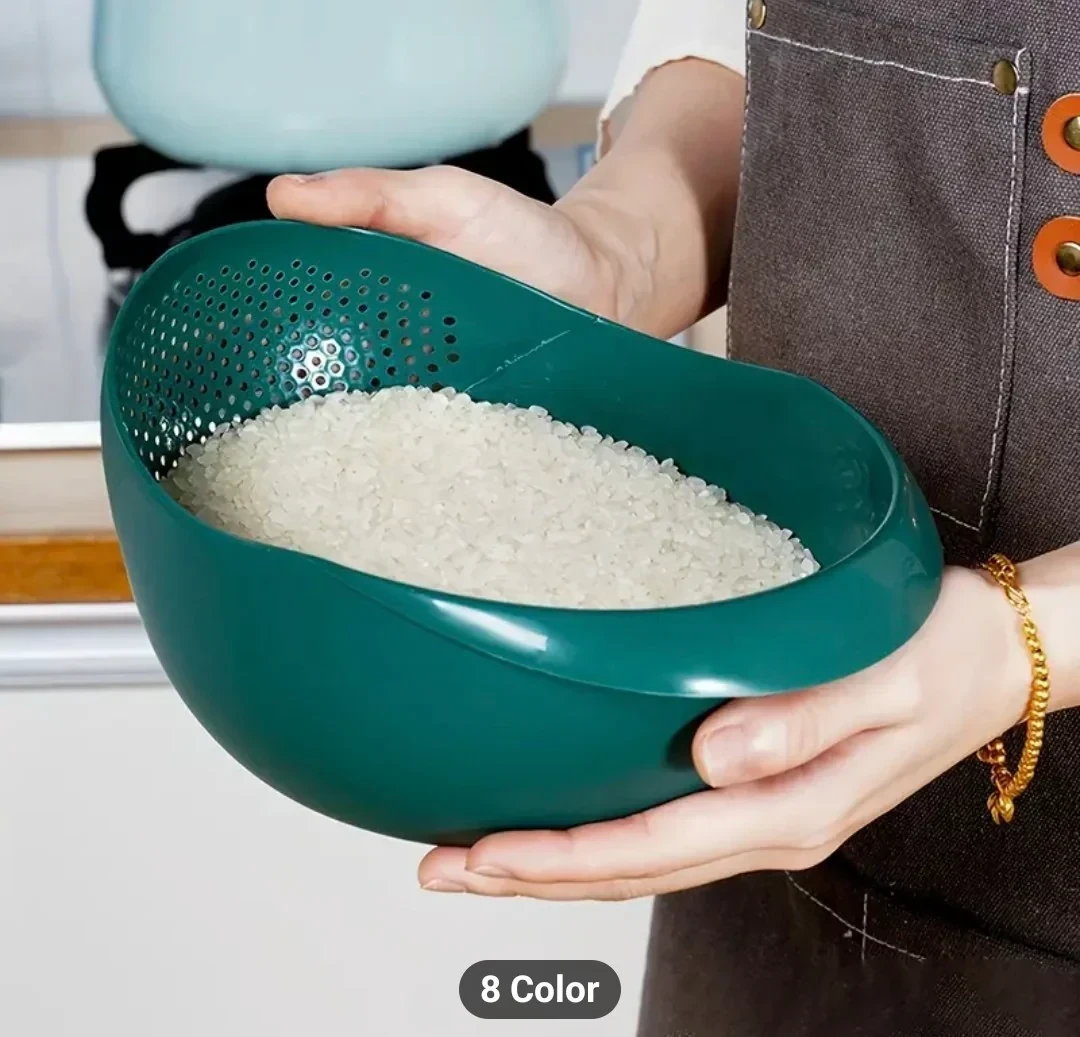 Cesta de Lavado y Drenaje de Arroz Ecológica y  4