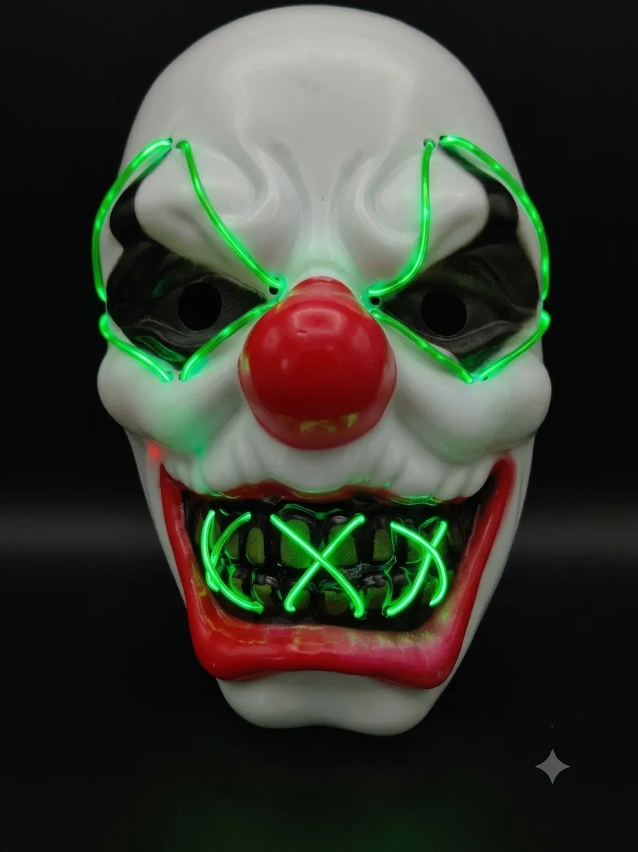 Mascara rigida led payaso diabolico 