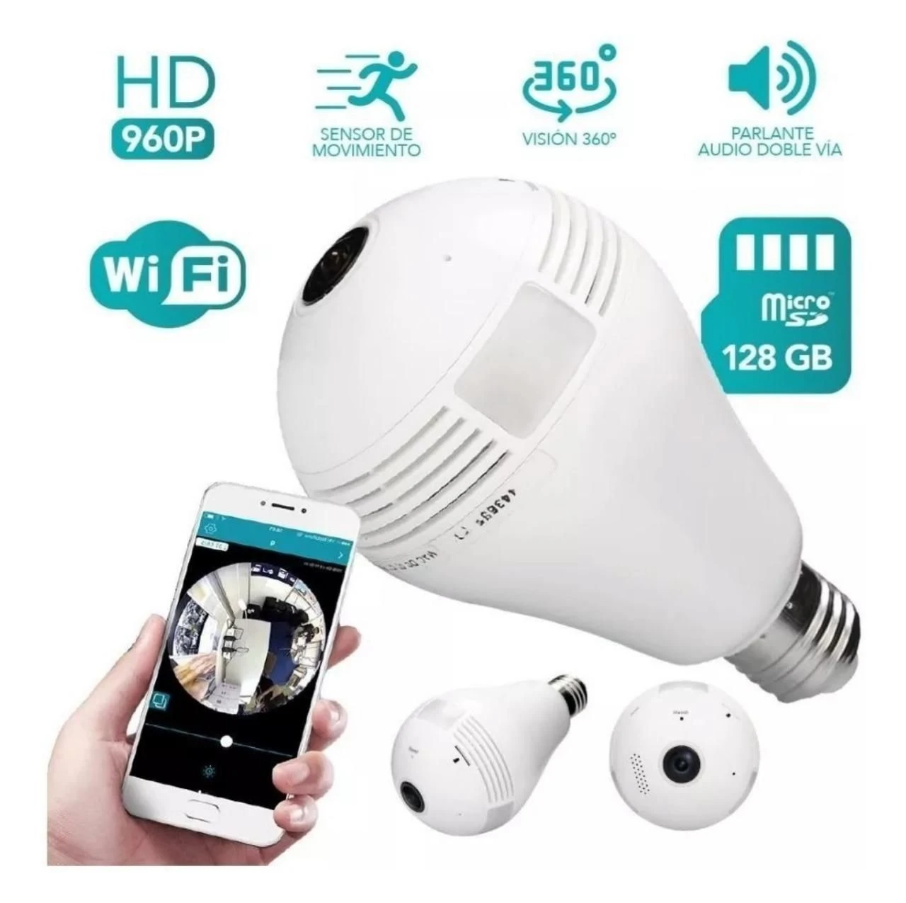 Camara de seguridad bombillo