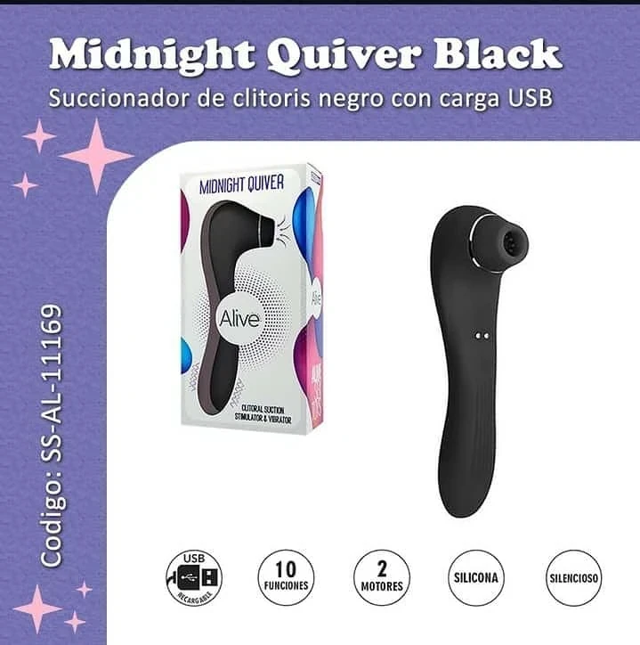 Midnight quiver Pink succionador de clitoris con carga USB 2