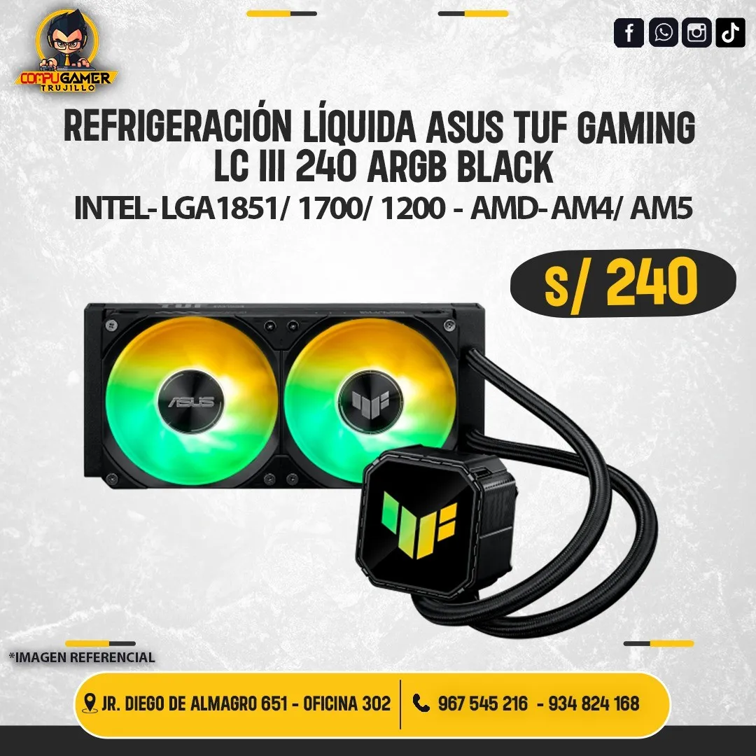 REFRIGERACIÓN LÍQUIDA ASUS TUF GAMING LC III 240 ARGB BLACK