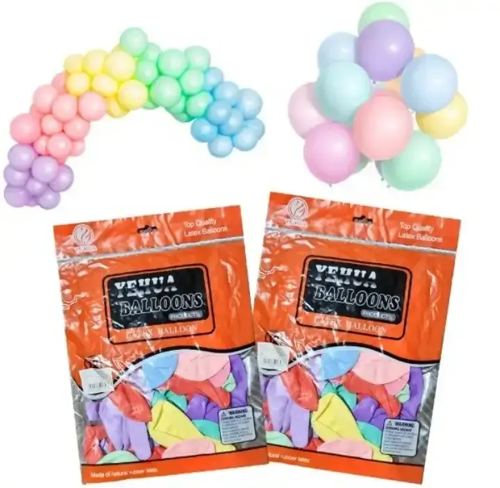 Globo latex pastel 12 pulgadas 2.8g por 25 unidades multicolor 